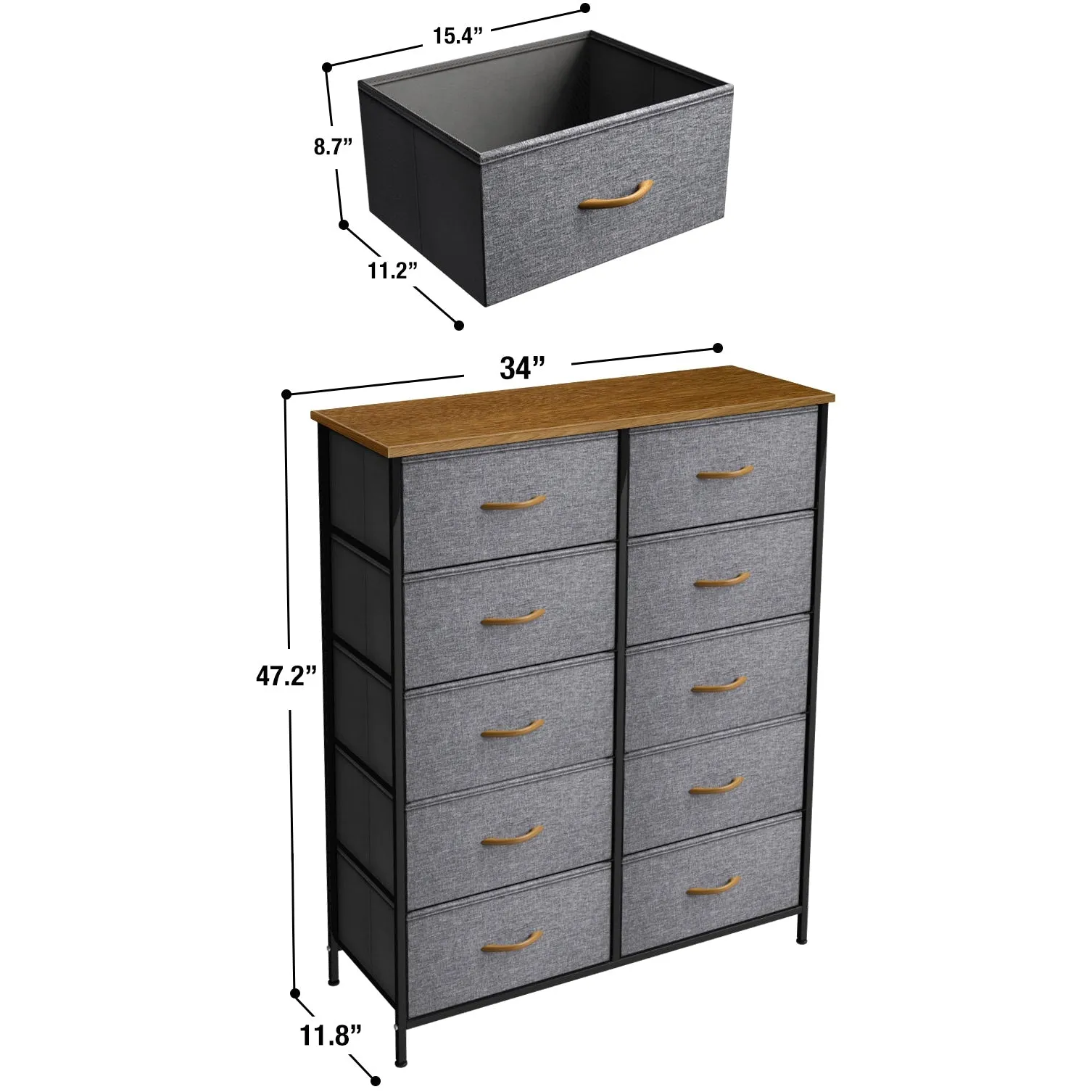 10 Drawer Wide Dresser