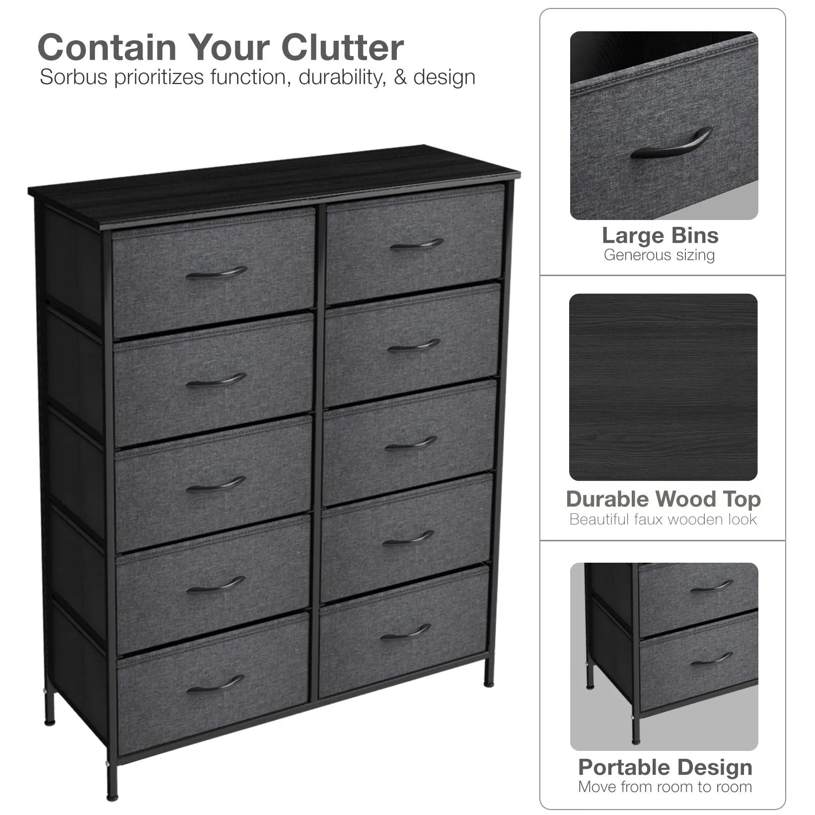 10 Drawer Wide Dresser