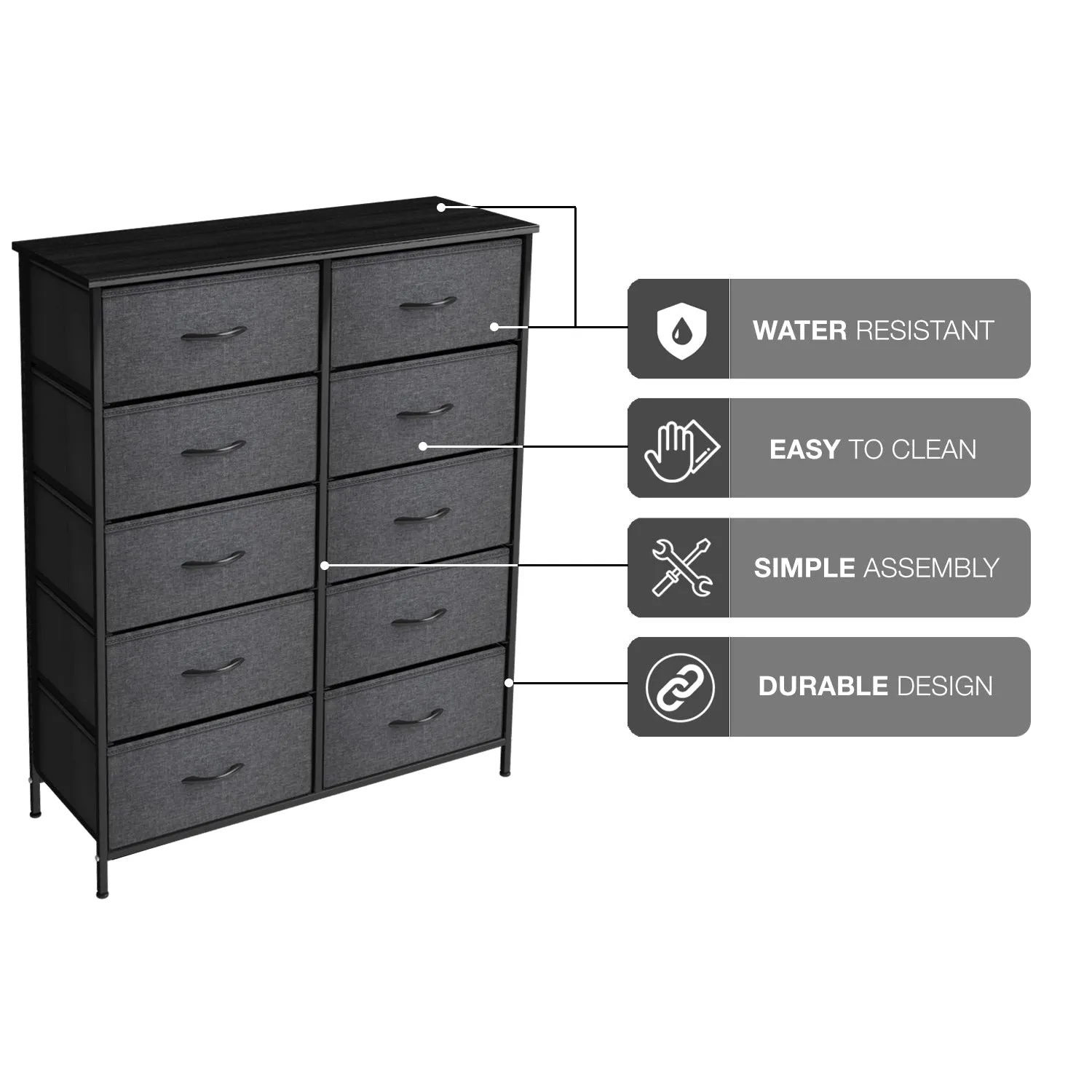 10 Drawer Wide Dresser