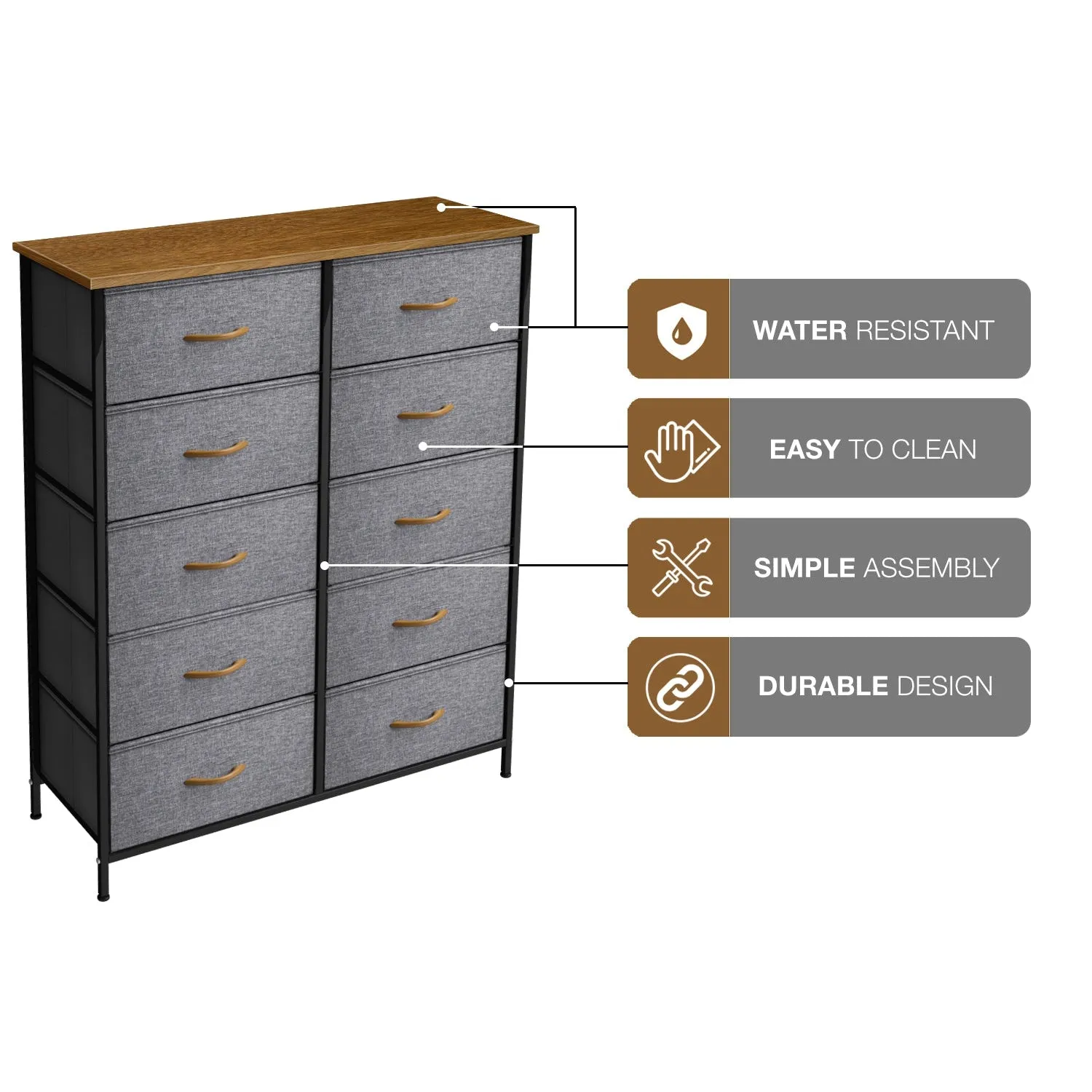 10 Drawer Wide Dresser