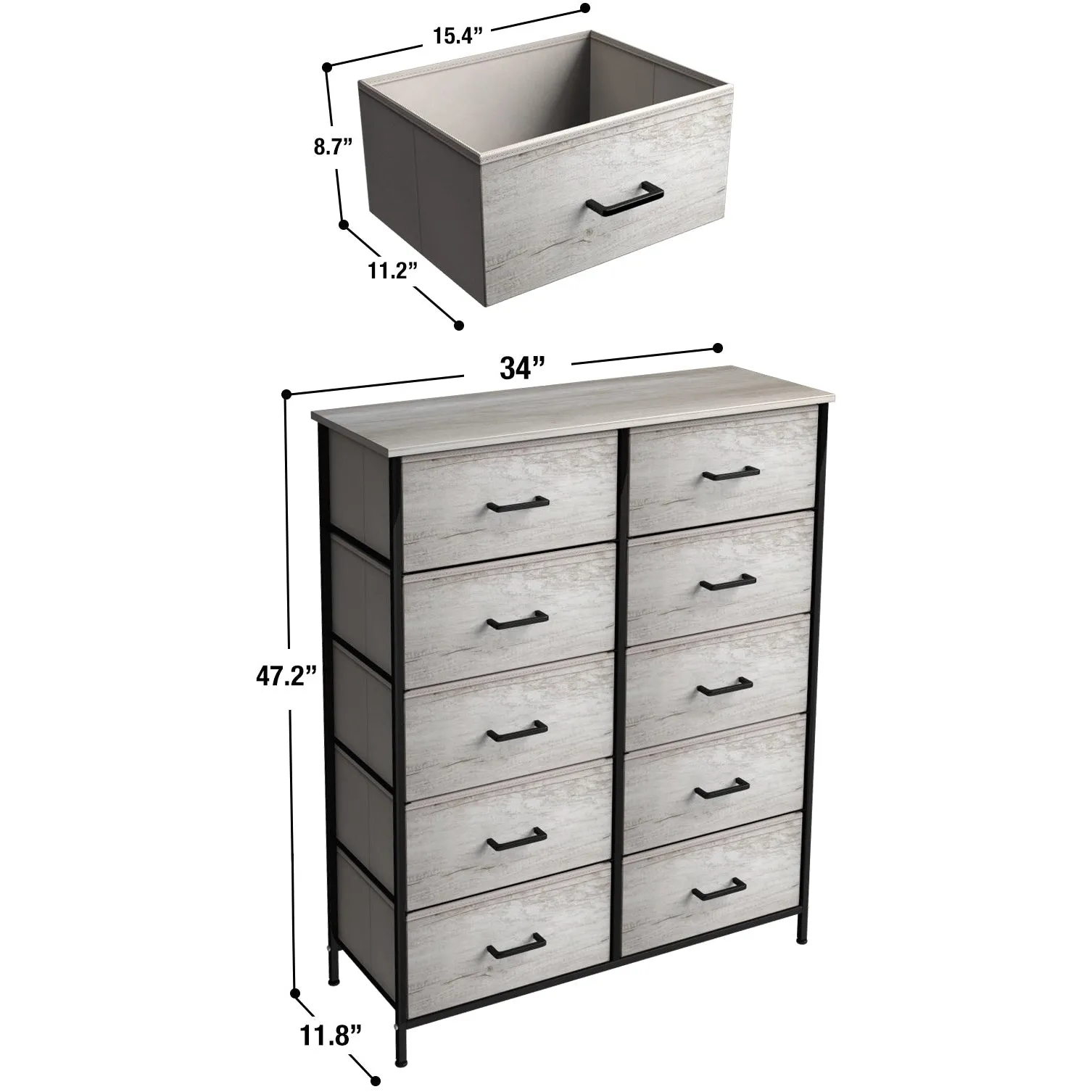 10 Drawer Wide Dresser