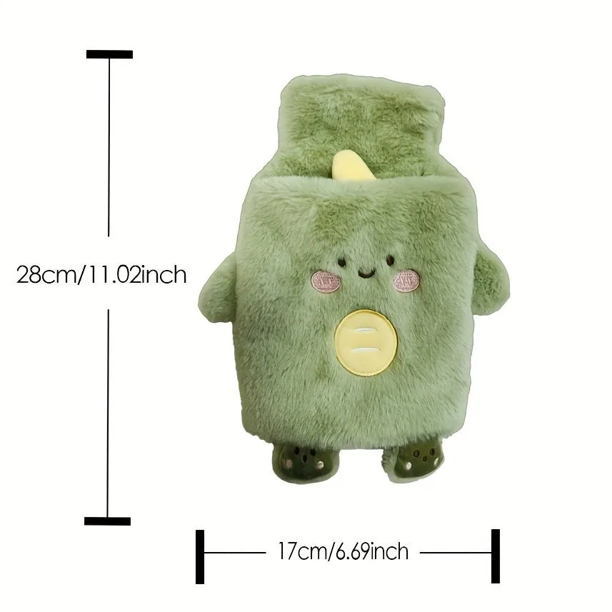 1000ML Cartoon Animal Cute Plush Warm Water Bag - Hot Water Bottles with PVC Inner Liner, Portable, Movable, Quick and Long-lasting Insulation for Warm Hands and Feet, Period Warmth, and Cozy Bed Comfort