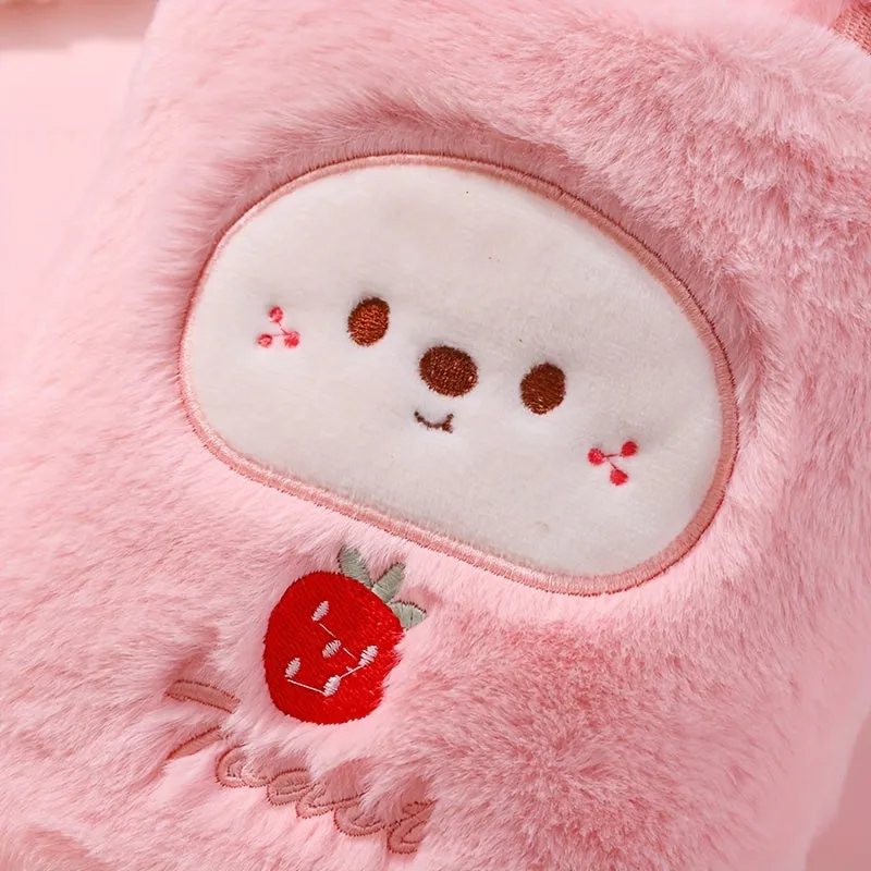 1000ML Cartoon Animal Cute Plush Warm Water Bag - Hot Water Bottles with PVC Inner Liner, Portable, Movable, Quick and Long-lasting Insulation for Warm Hands and Feet, Period Warmth, and Cozy Bed Comfort