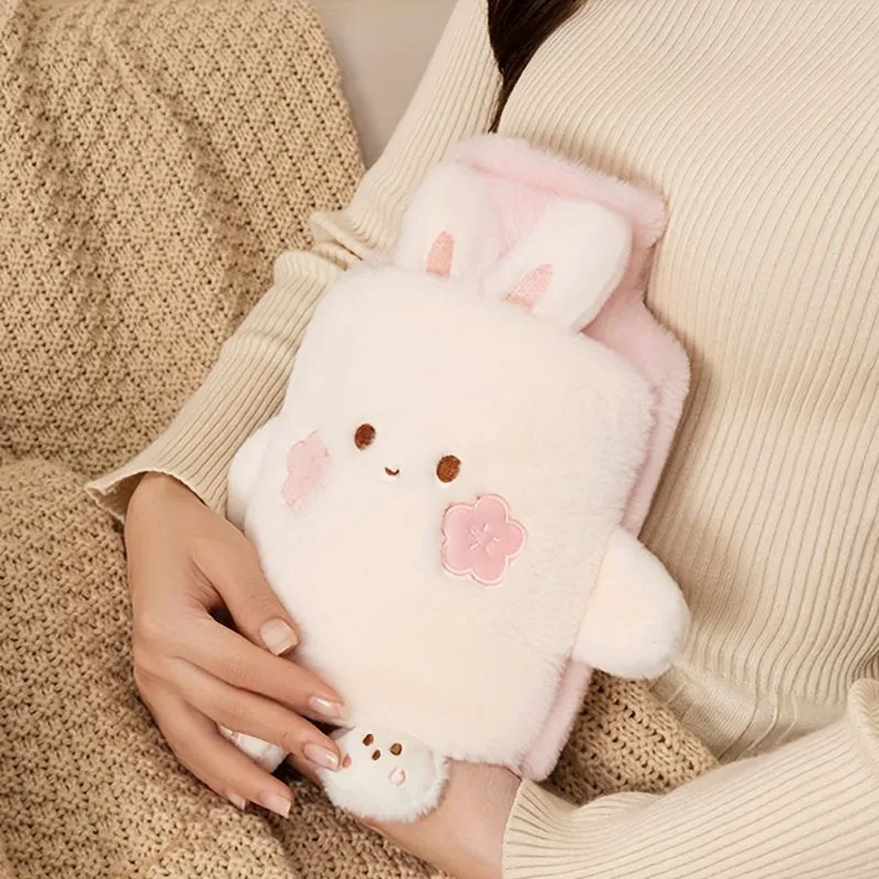 1000ML Cartoon Animal Cute Plush Warm Water Bag - Hot Water Bottles with PVC Inner Liner, Portable, Movable, Quick and Long-lasting Insulation for Warm Hands and Feet, Period Warmth, and Cozy Bed Comfort