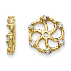 14k Yellow Gold 1/5 Carat Diamond Earring Jackets