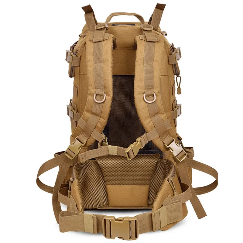 50L Military MOLLE Tactical Army Backpack with Waist Strap