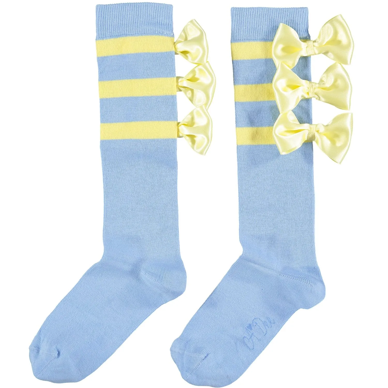 A DEE - Jane Ribbon Knee High Sock - Light Blue