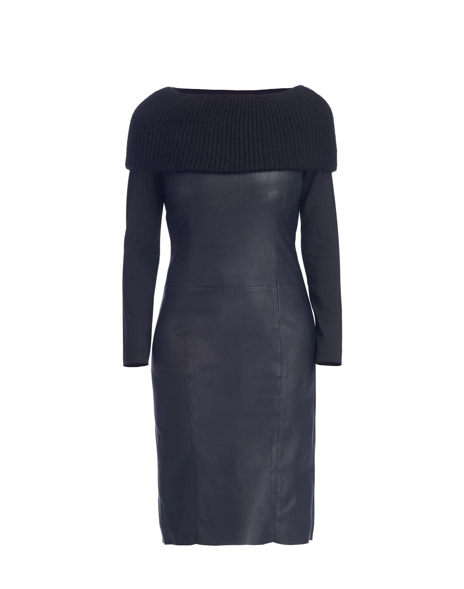 Angelique Black Stretch Leather Dress