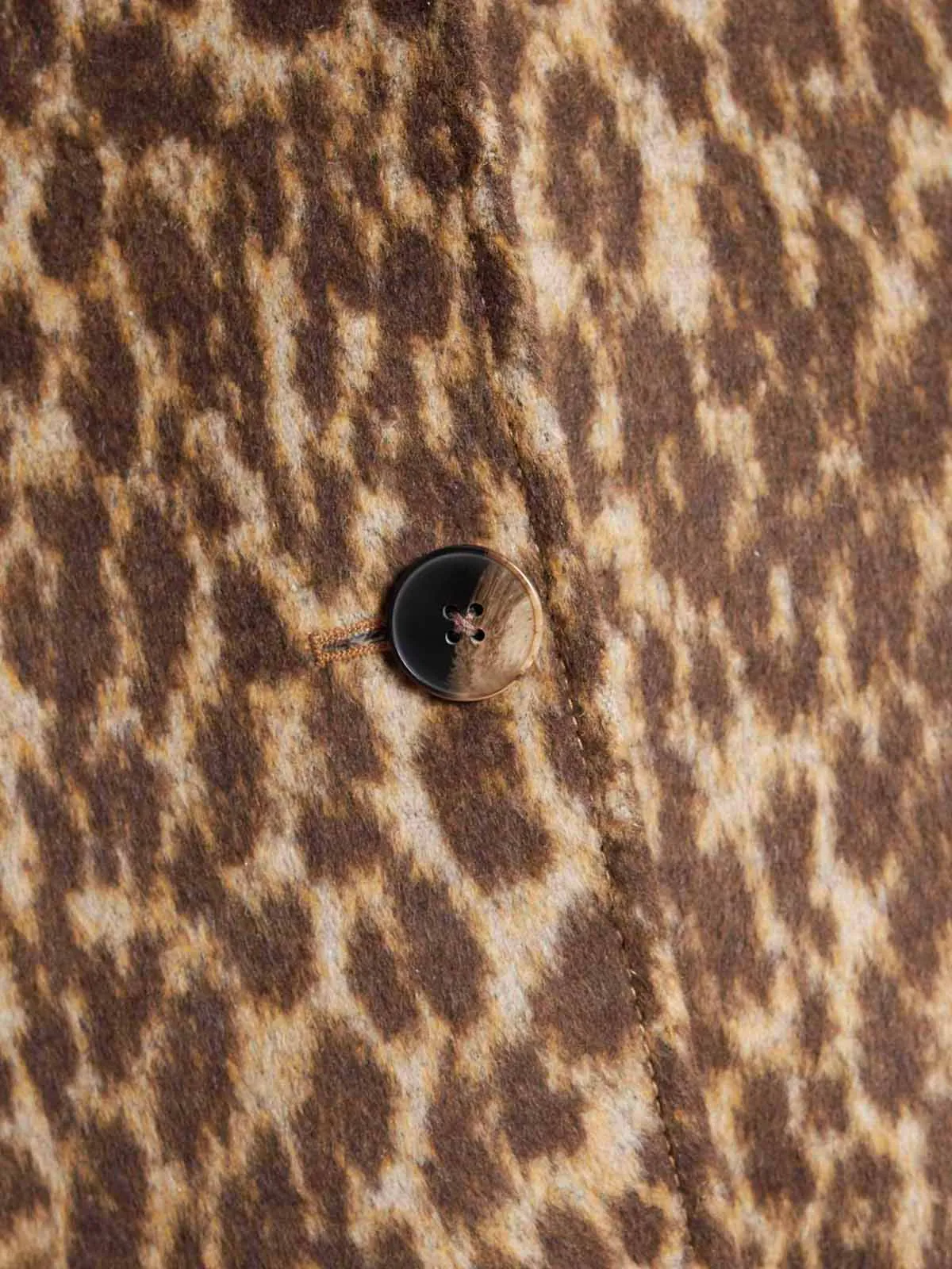 ASOBIO Retro Woolen Leopard Print Jacquard Coat