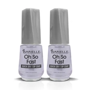 Barielle Oh So Fast Quick Dry Top Coat for Nails .47 Ounces (2-PACK)