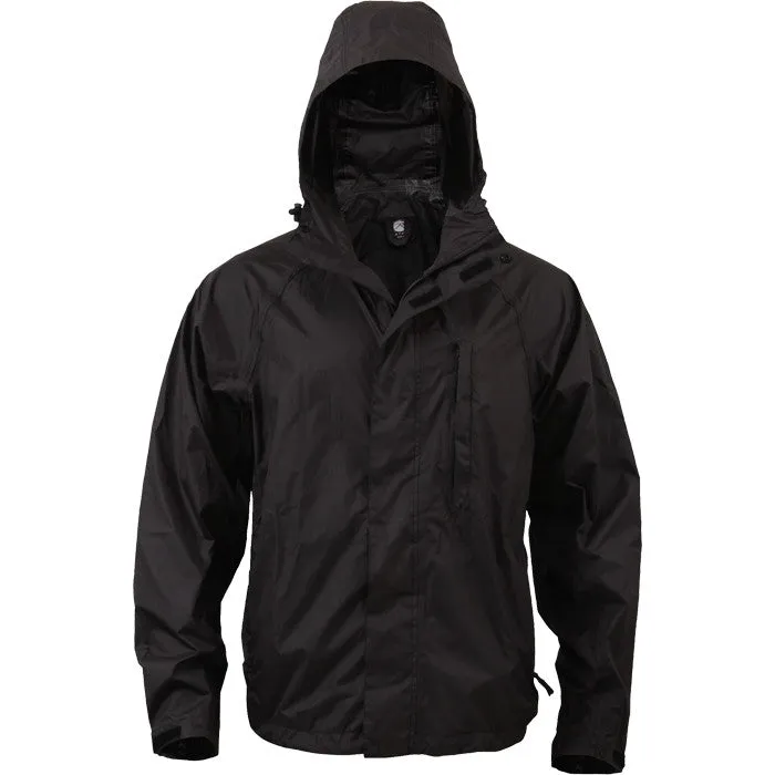 Black - Military Waterproof Stow 'N Go Rain Jacket