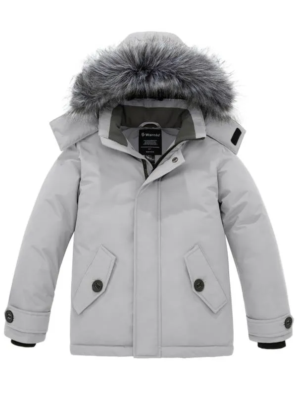 Boys' Quilted Winter Coats Warm Thicken Puffer Jacket Waterproof Parka