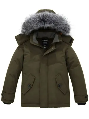 Boys' Quilted Winter Coats Warm Thicken Puffer Jacket Waterproof Parka