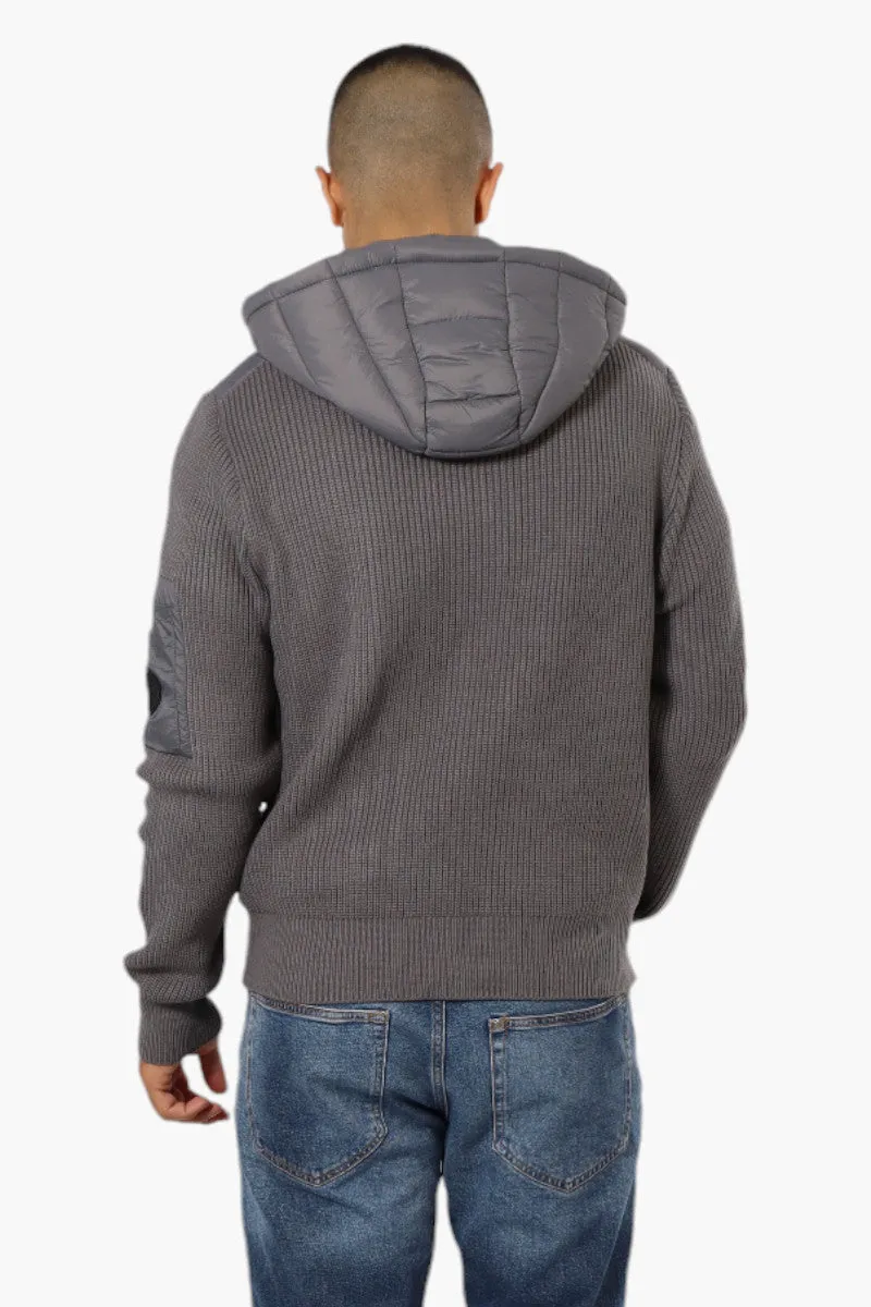 Canada Weather Gear Hooded Sweater Knit Lightweight Jacket - Grey