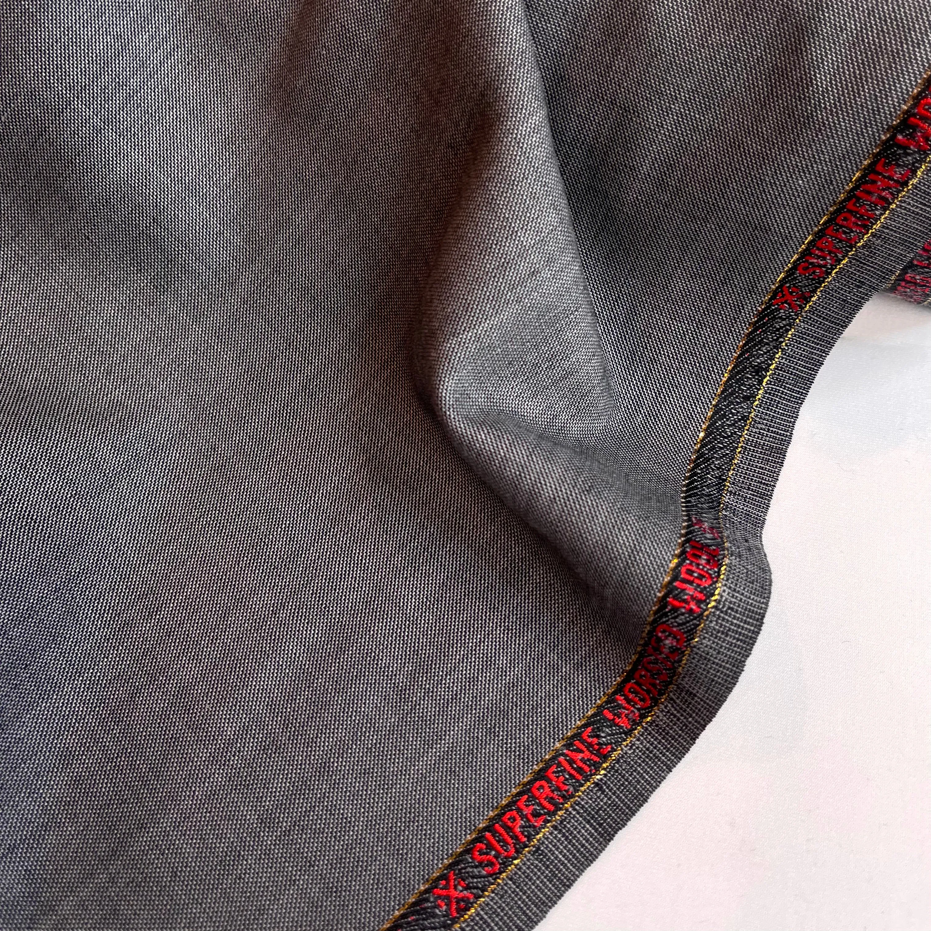 Charcoal Super Fine Worsted Wool Suiting