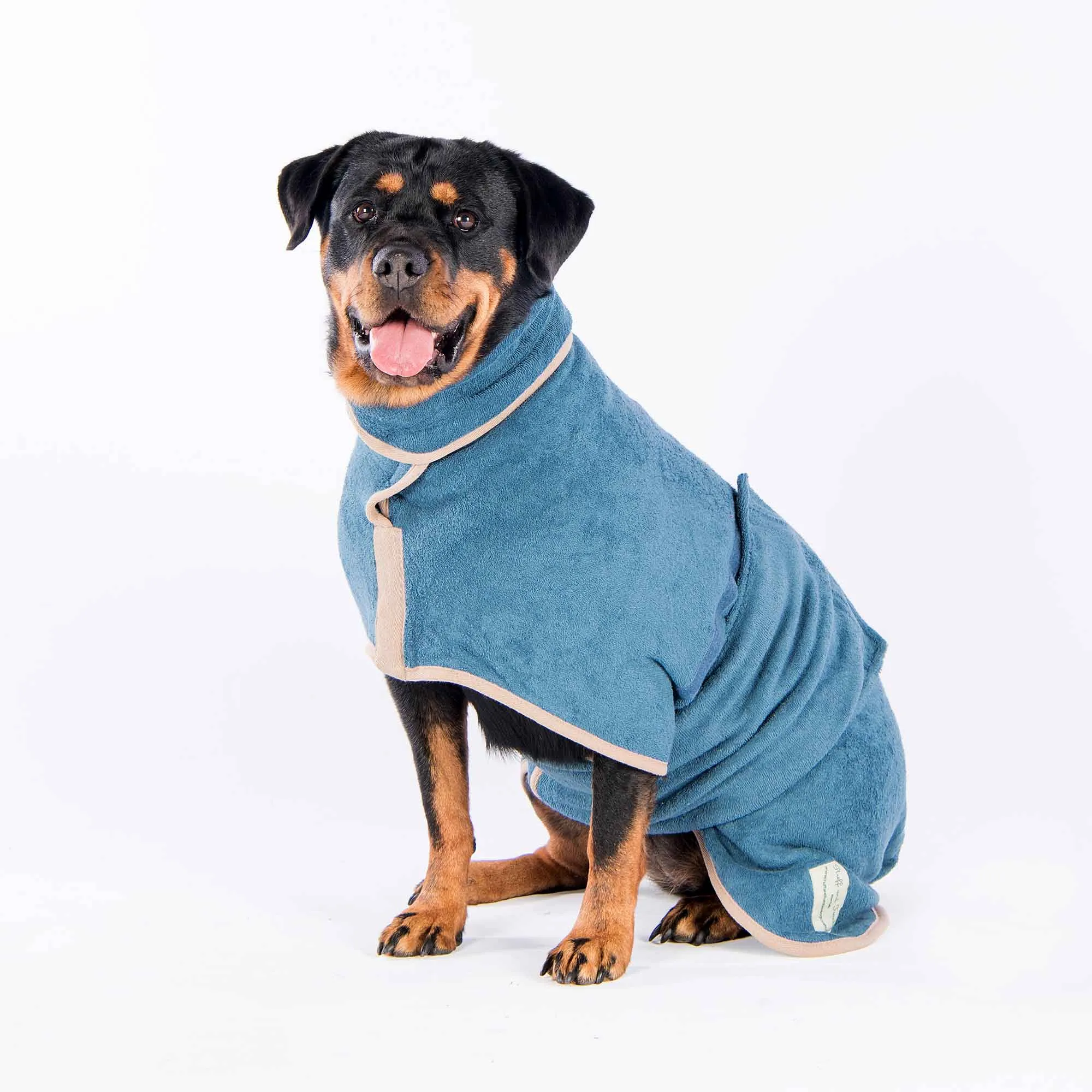 Classic Dog Drying Coat in Blue by Ruff and Tumble