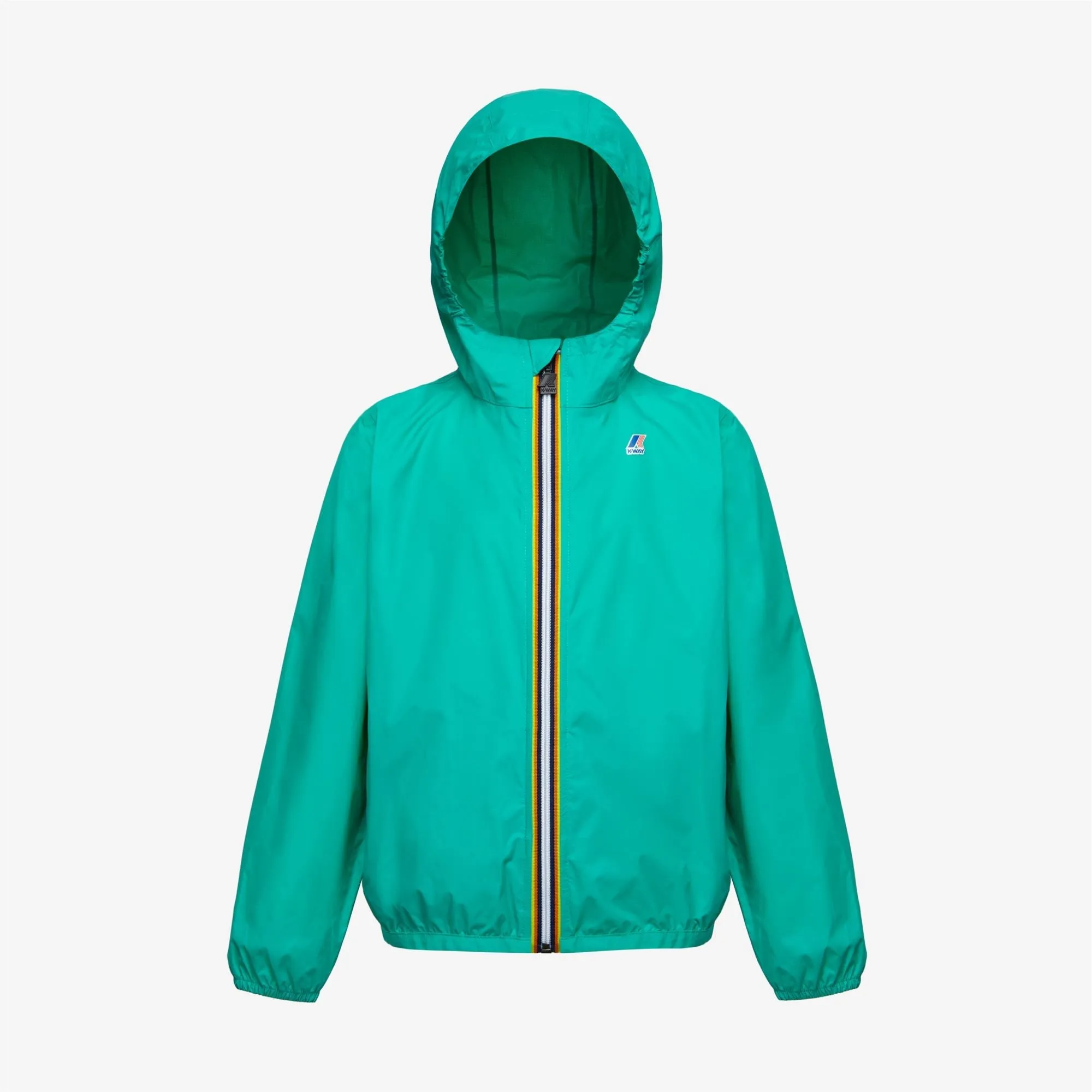 Claude - Kids Packable Full Zip Waterproof Rain Jacket in Green Marine