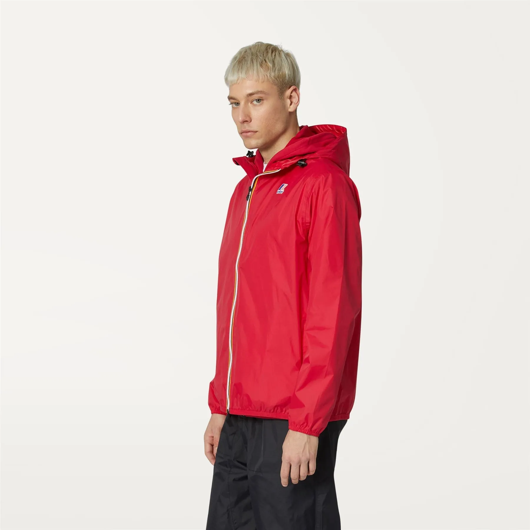 Claude - Unisex Packable Full Zip Waterproof Rain Jacket in Red Berry