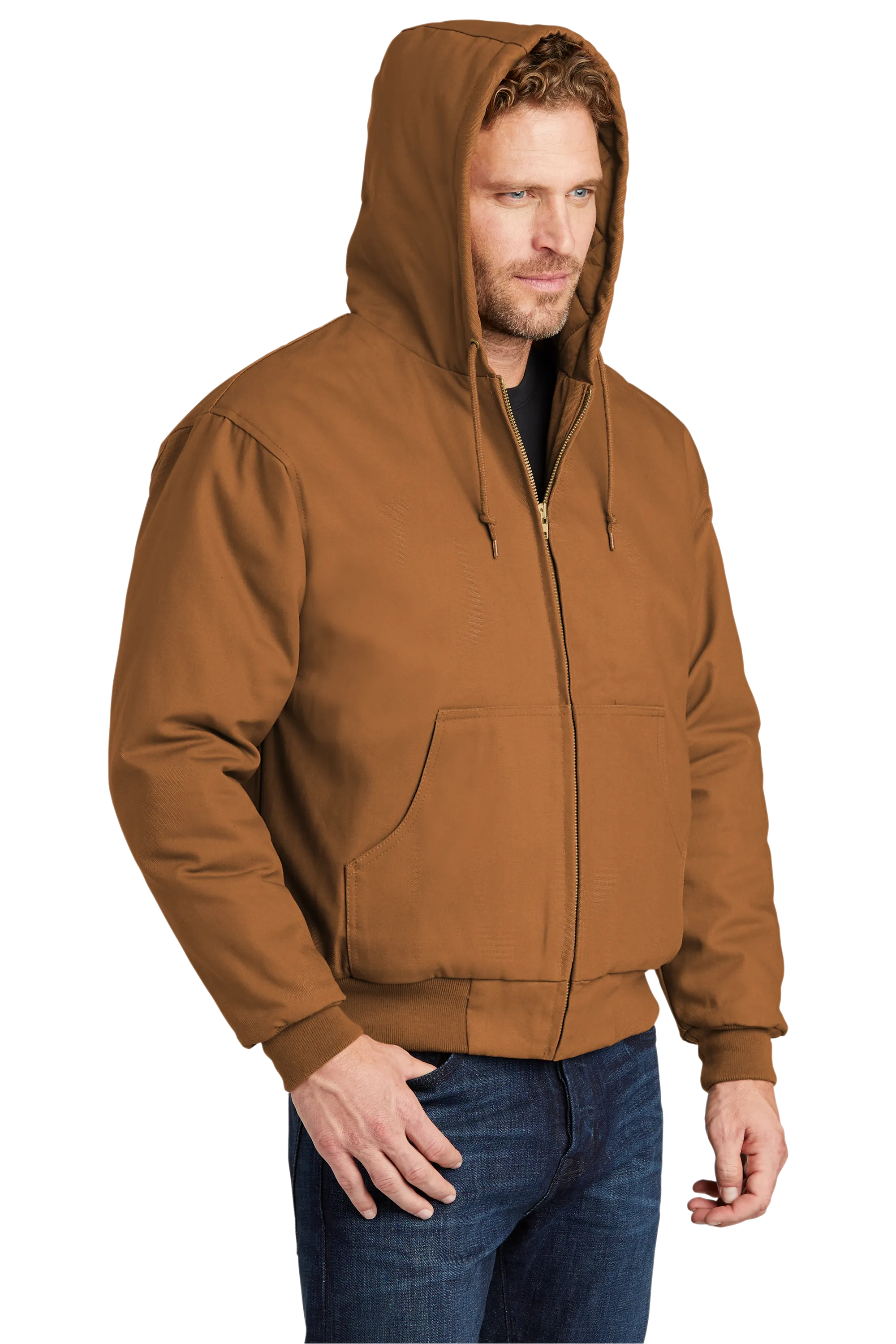 CornerStone® - Duck Cloth Hooded Work Jacket - Duck Brown