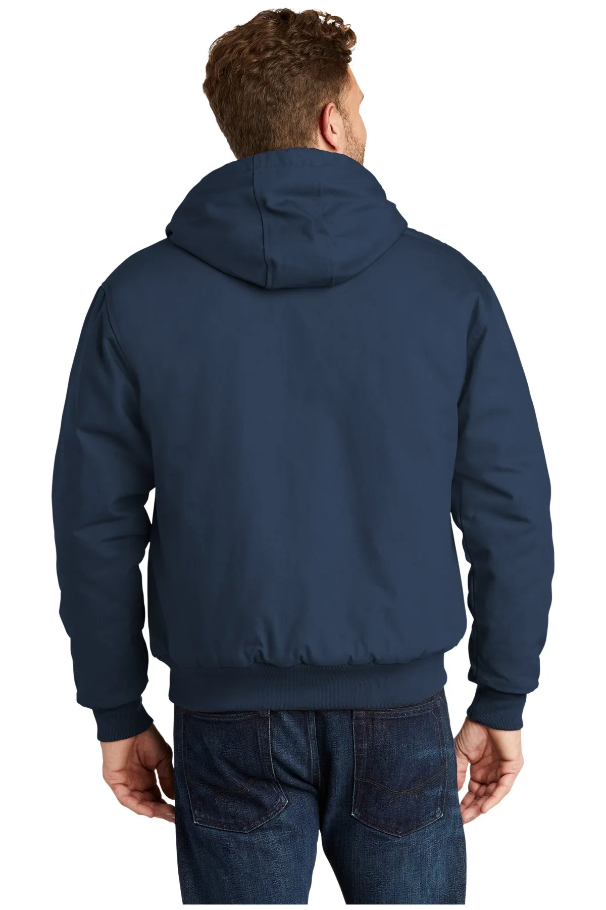 CornerStone Tall Duck Cloth Hooded Work Jacket, Navy