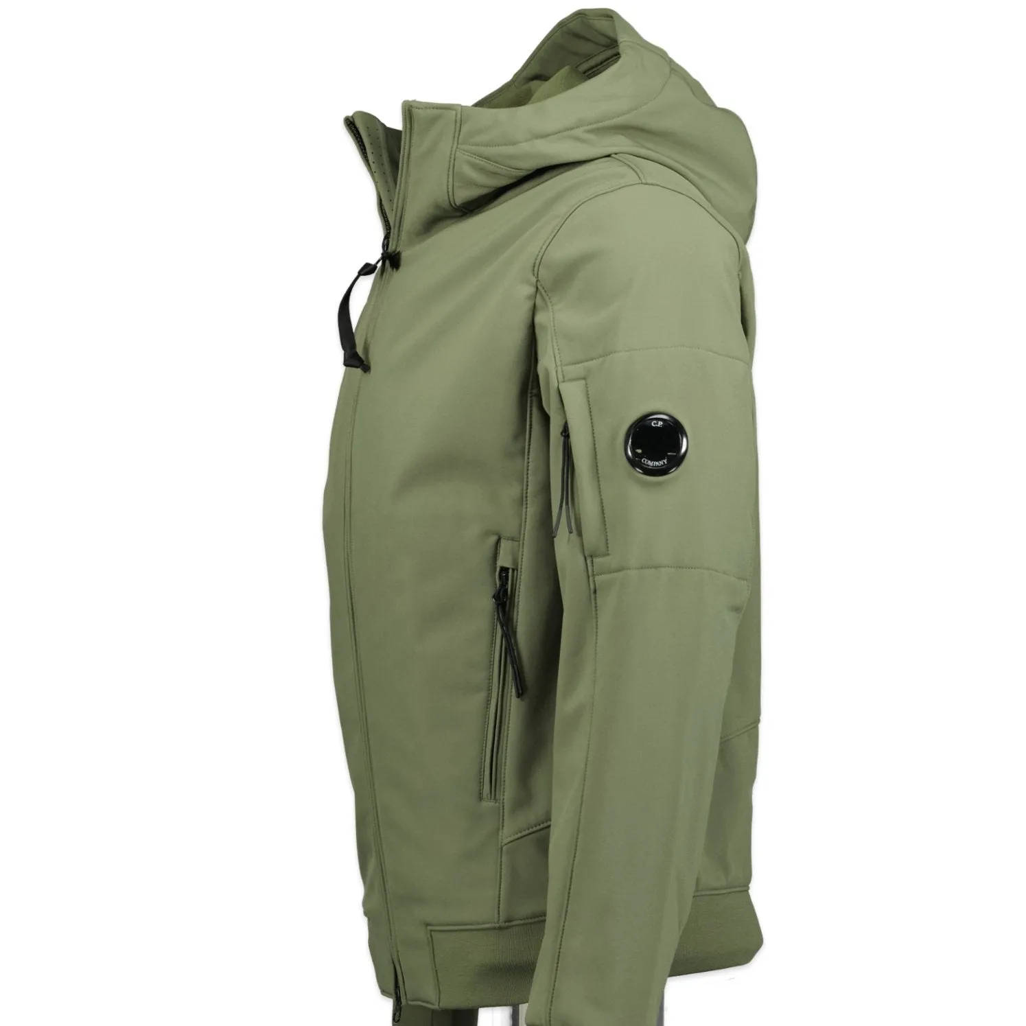 CP COMPANY Softshell Hooded Arm Lens Jacket Olive