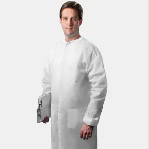 Disposable Full-Length Lab Coats Large White, 5-Pack