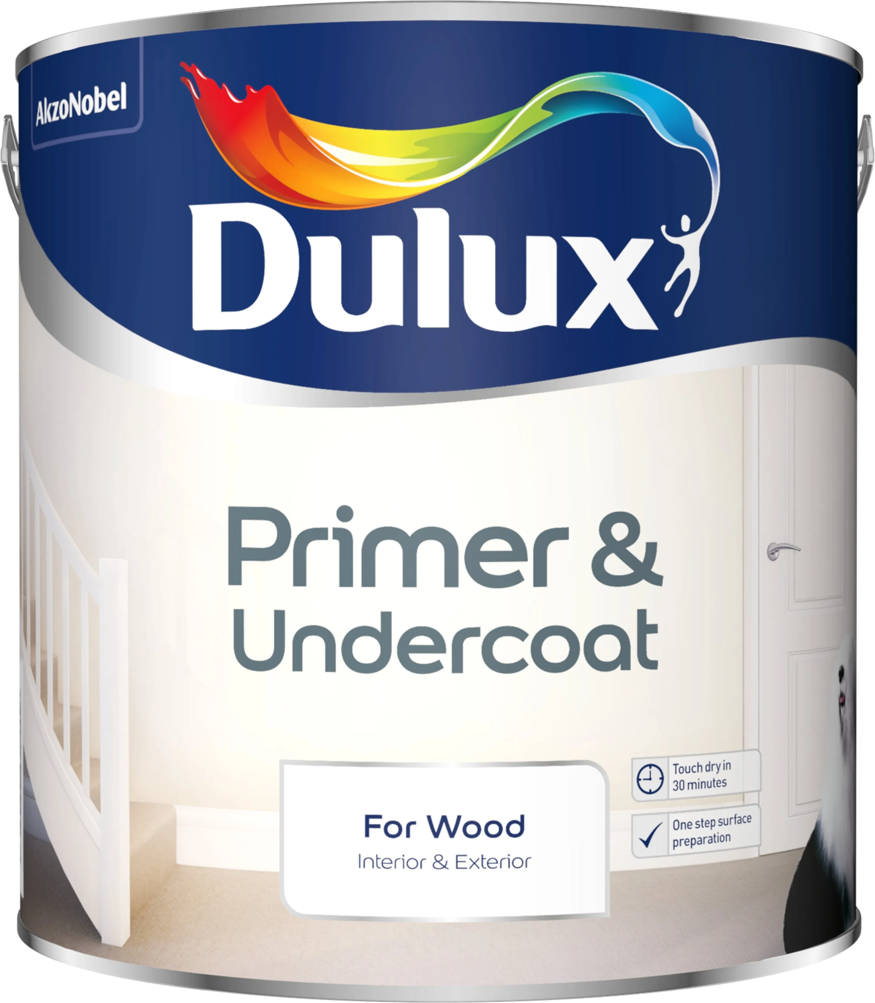 Dulux Primer & Undercoat Paint For Wood - 2.5L