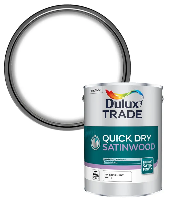 Dulux Trade Quick Dry Satinwood Paint - Pure Brilliant White