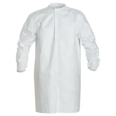 DuPont™ Tyvek® IsoClean® Frock with Snap Front, X-Large, White, IC270BWHXL0030CS