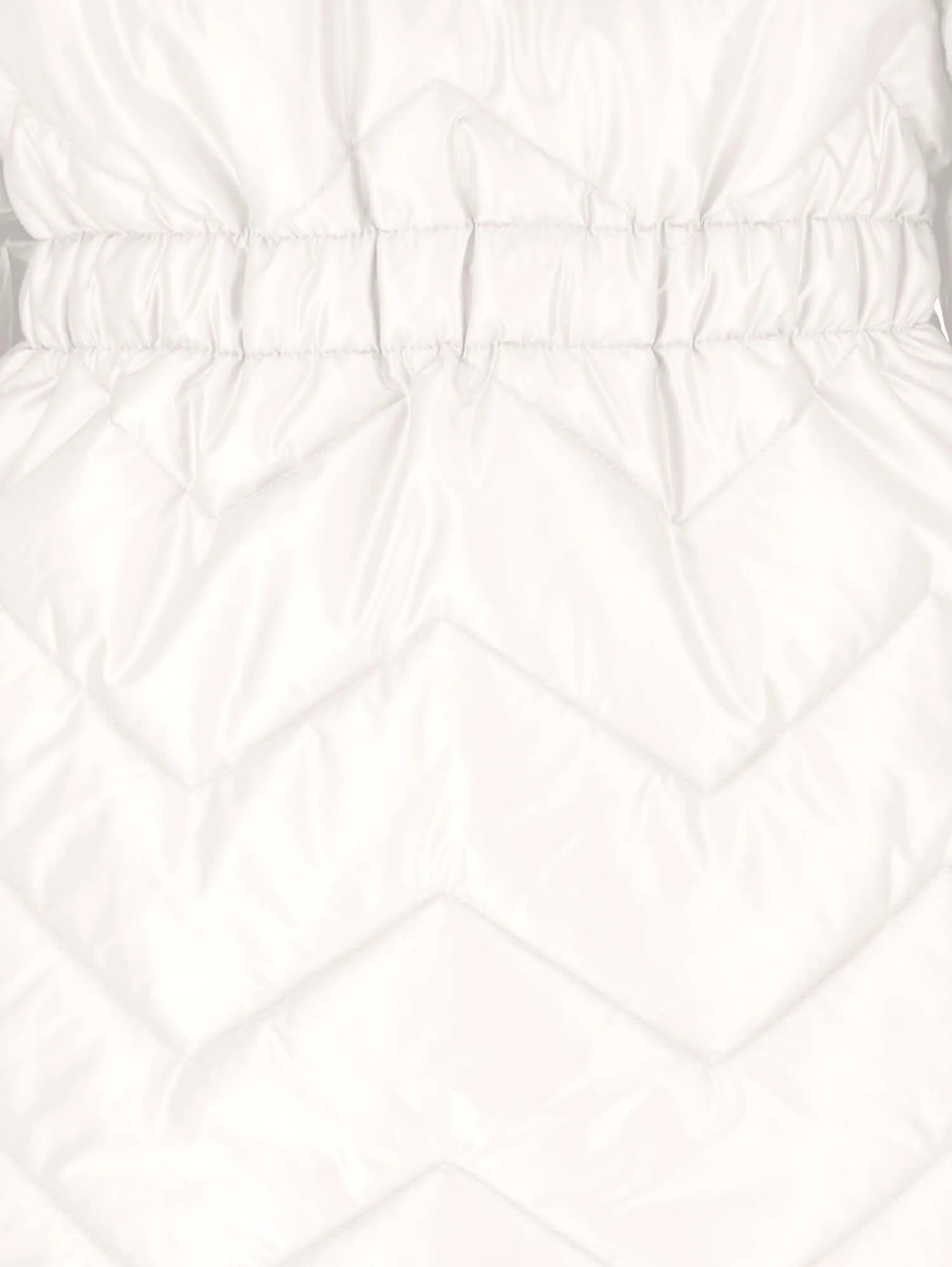 Girls White Quilted Jacket