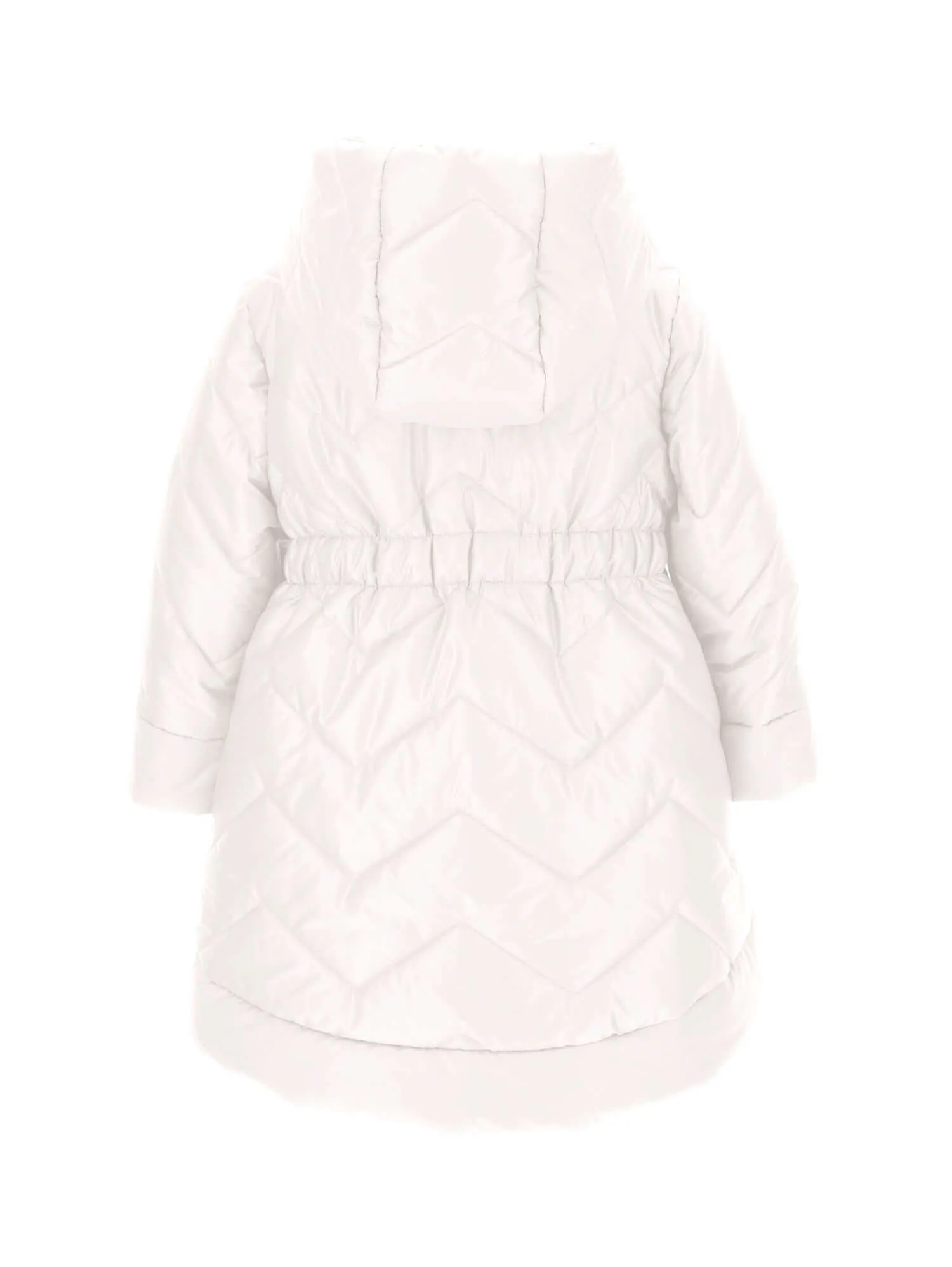 Girls White Quilted Jacket