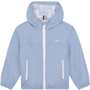 HUGO BOSS - Hooded Windbreaker -  Blue