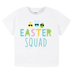 Infant & Toddler Neutral "Easter Squad" Short Sleeve Tee