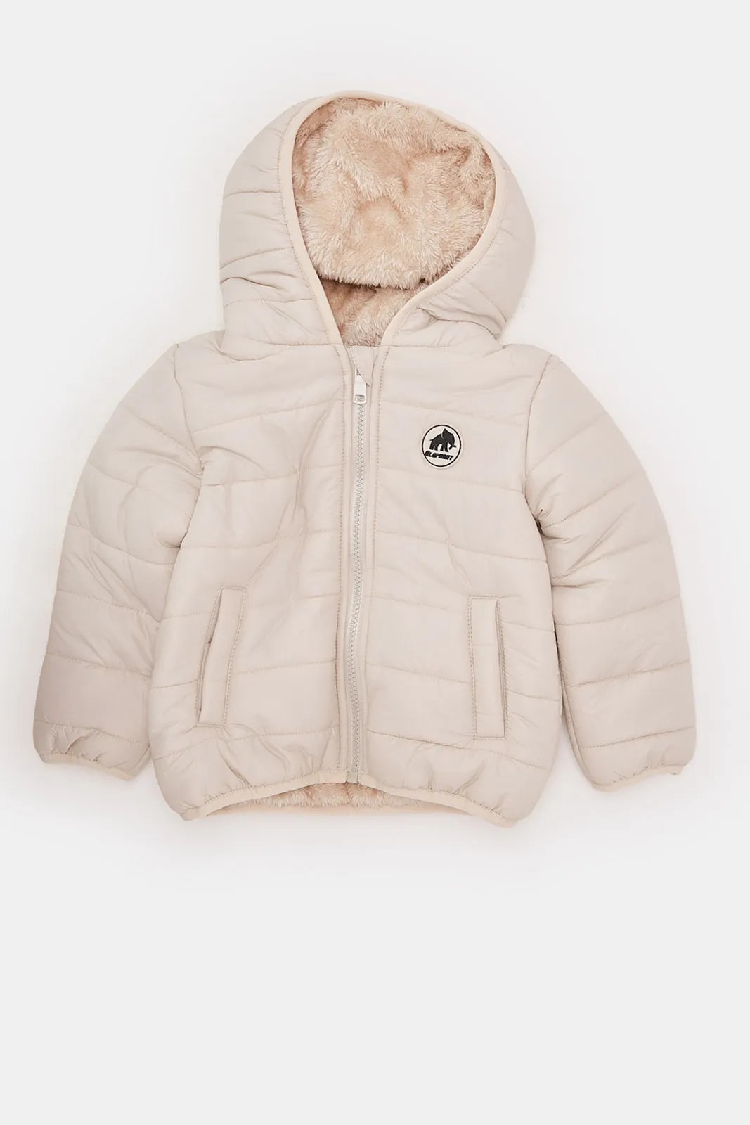 Infant Boys Beige Hooded Jacket