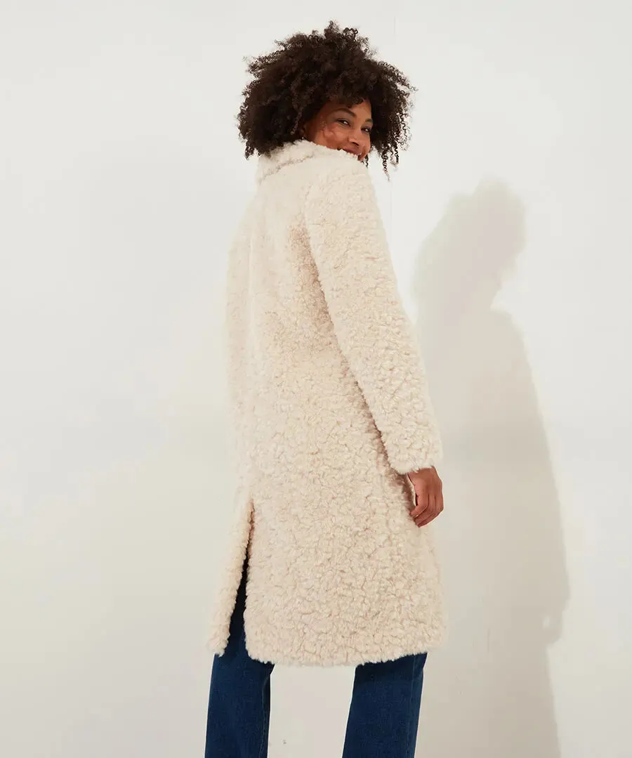 Joe Browns 12 Cream Cosy Up Furry Coat