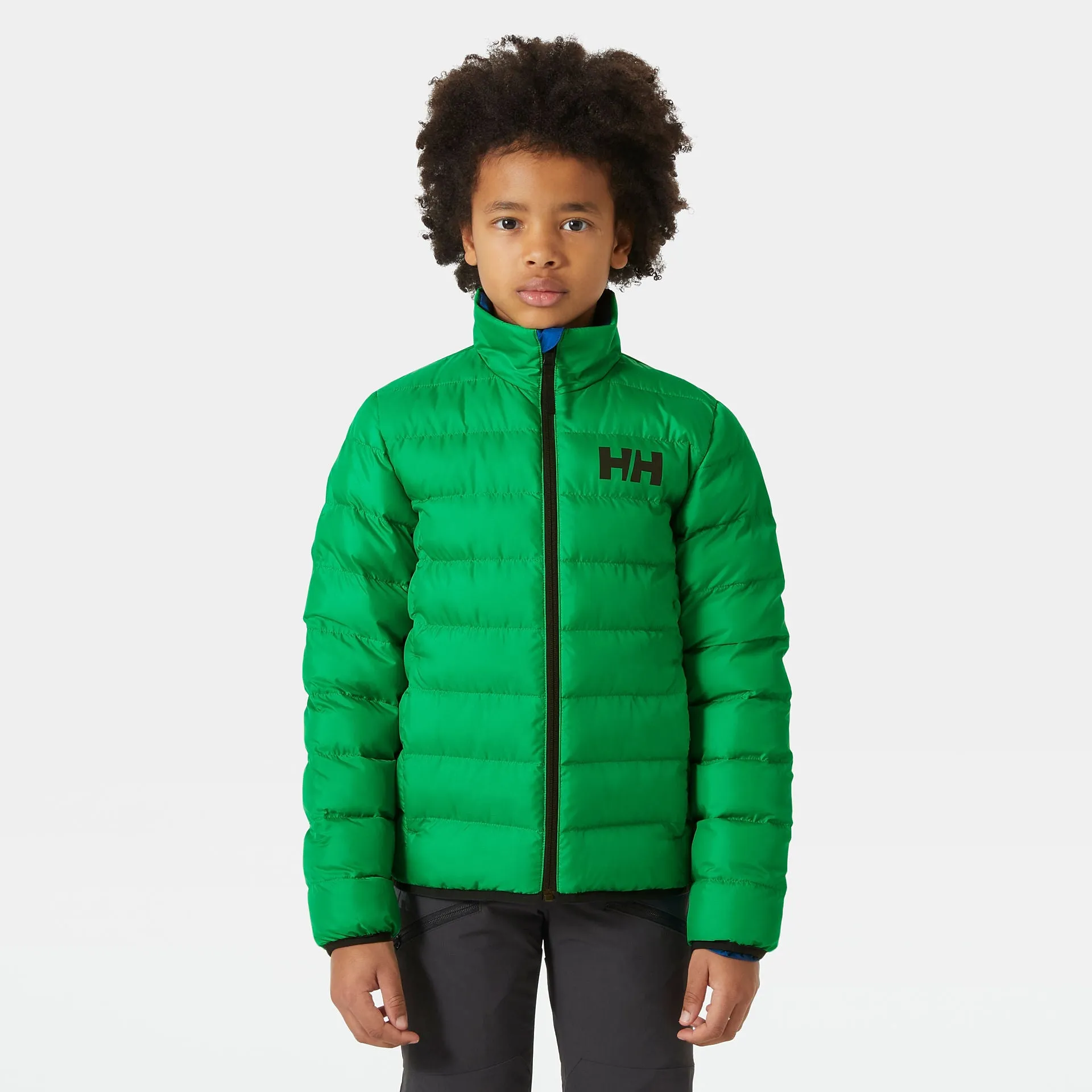 JUNIOR MARKA REVERSIBLE INSULATOR JACKET - BRIGHT GREEN - AGES 8 TO 10