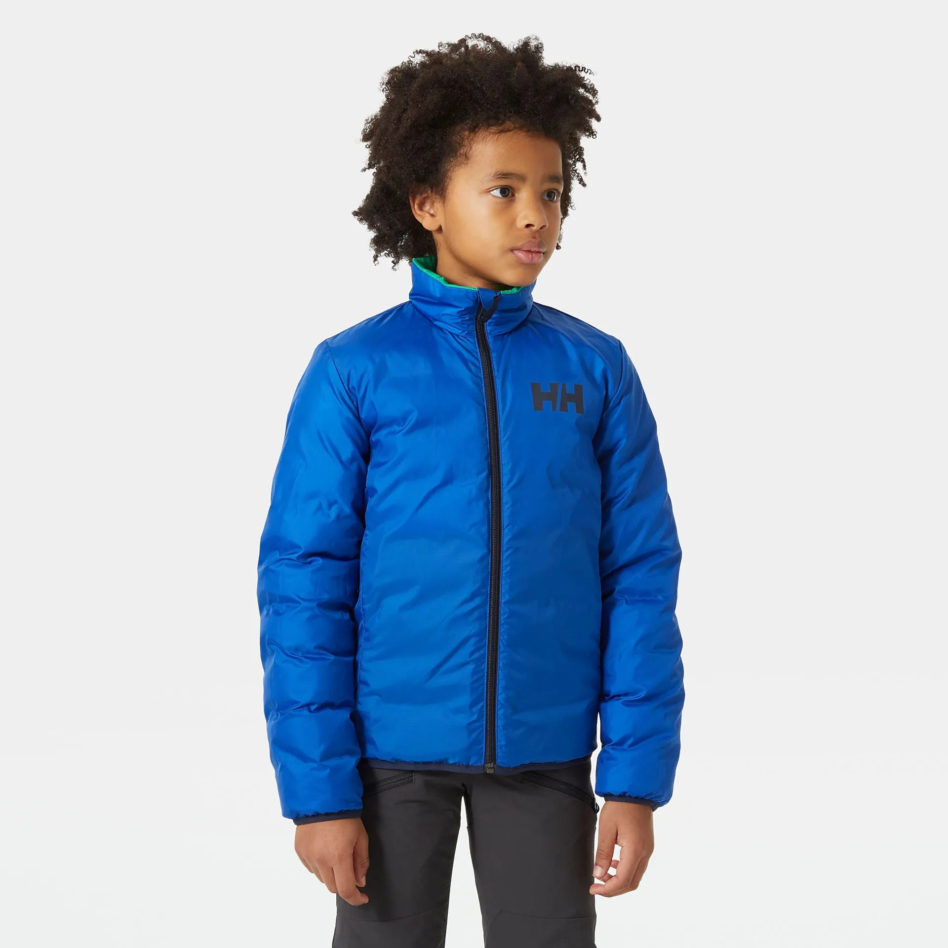 JUNIOR MARKA REVERSIBLE INSULATOR JACKET - BRIGHT GREEN - AGES 8 TO 10