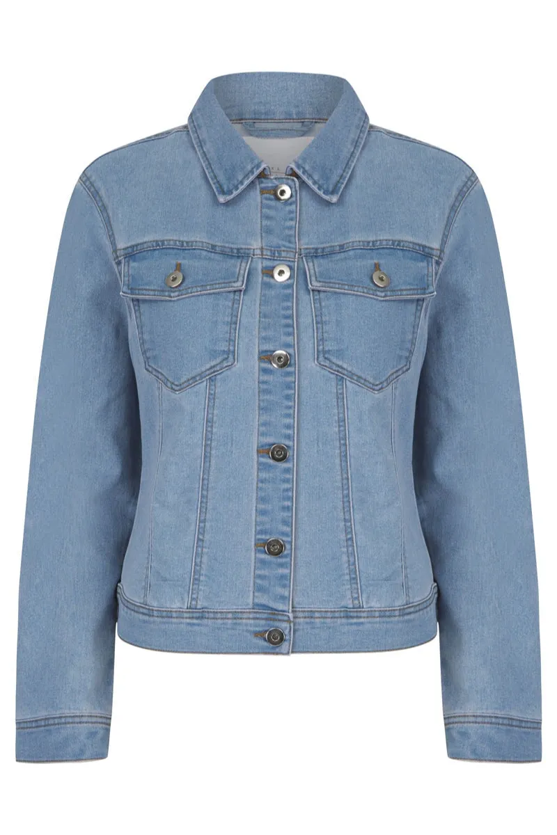 LIGHT BLUE COTTON STRETCH DENIM JACKET