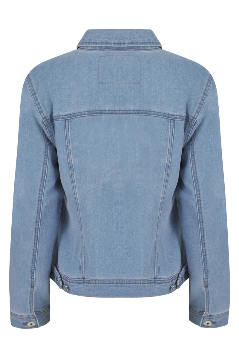 LIGHT BLUE COTTON STRETCH DENIM JACKET