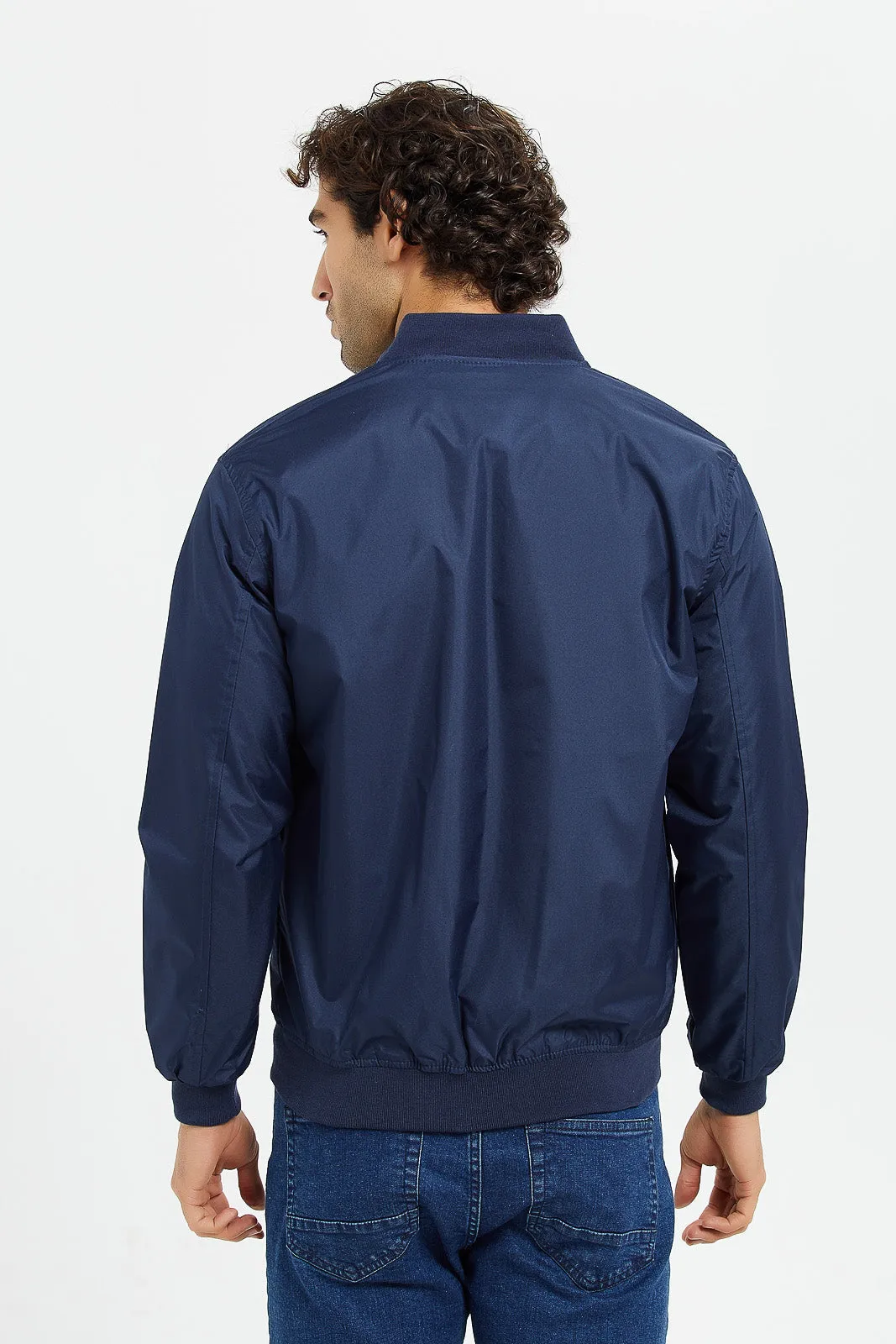 Men Navy Light Bomber Jacket