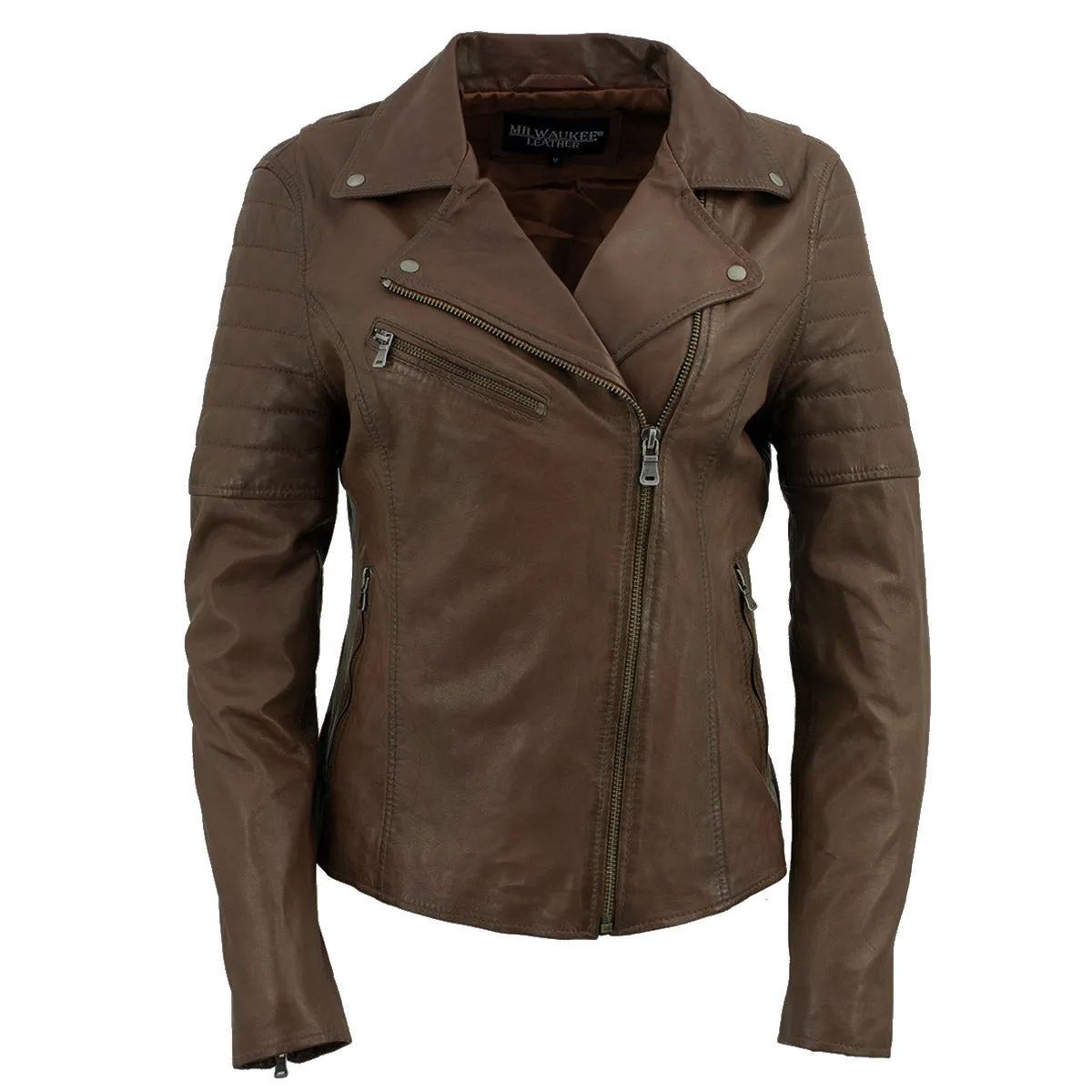 Milwaukee Leather Brown Vintage Motorcycle Inspired Vegan Tan Fashion