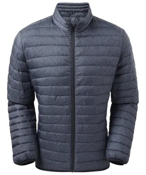 Navy Melange - Melange padded jacket