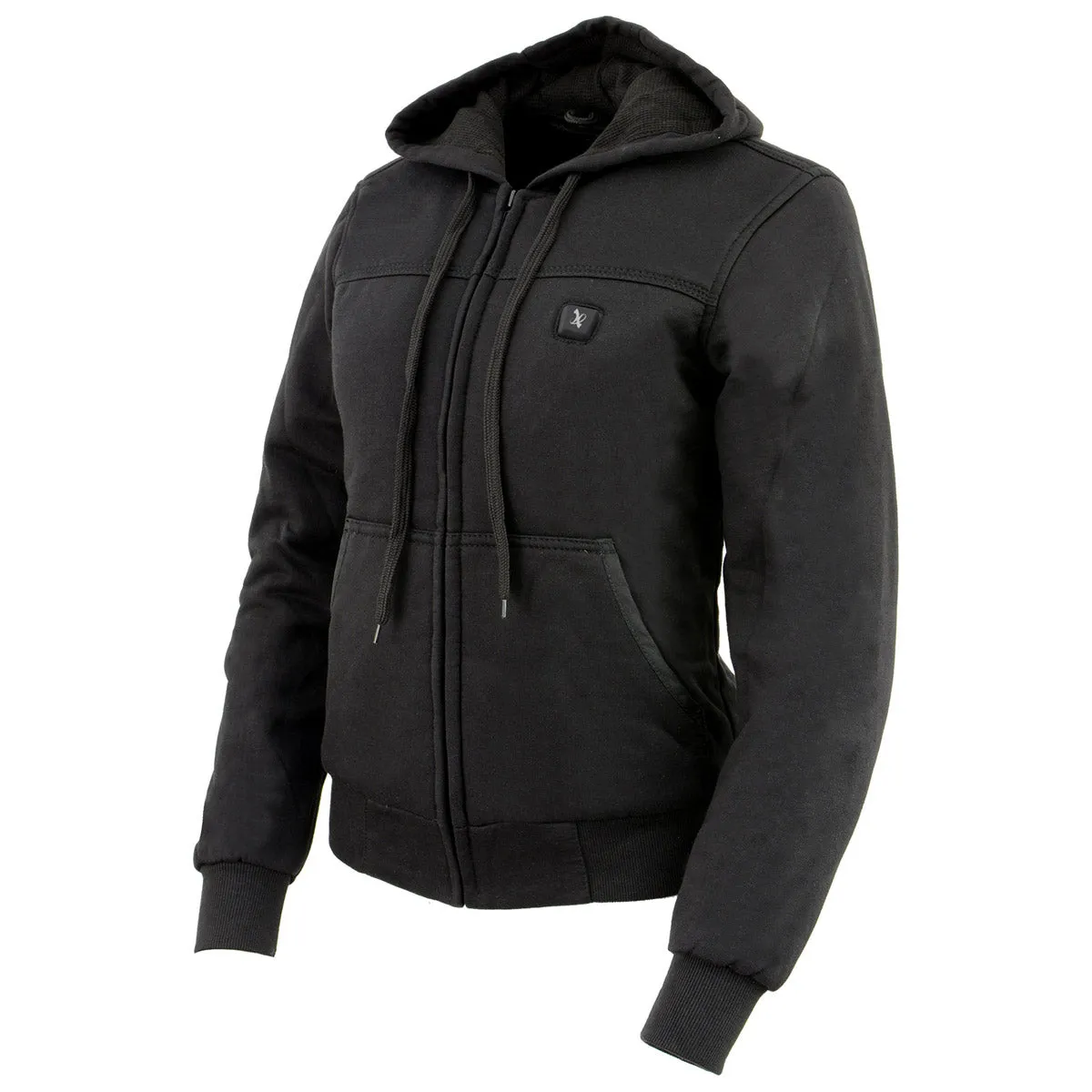 Nexgen Heat NXL2713SET Women 'Heated' Front Zipper Black Hoodie Jacket for Outdoor Activities  w/ Battery Pack