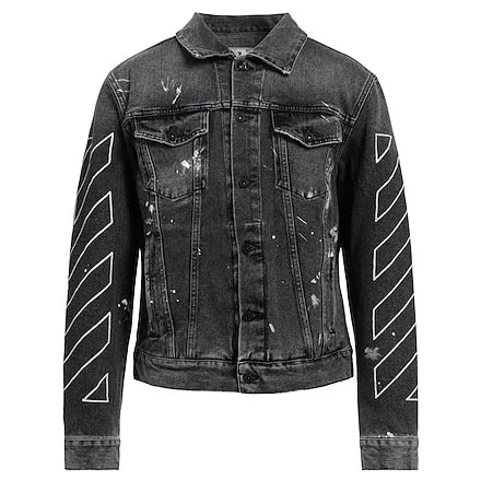 OFF-WHITE  Denim Jackets Dark Grey