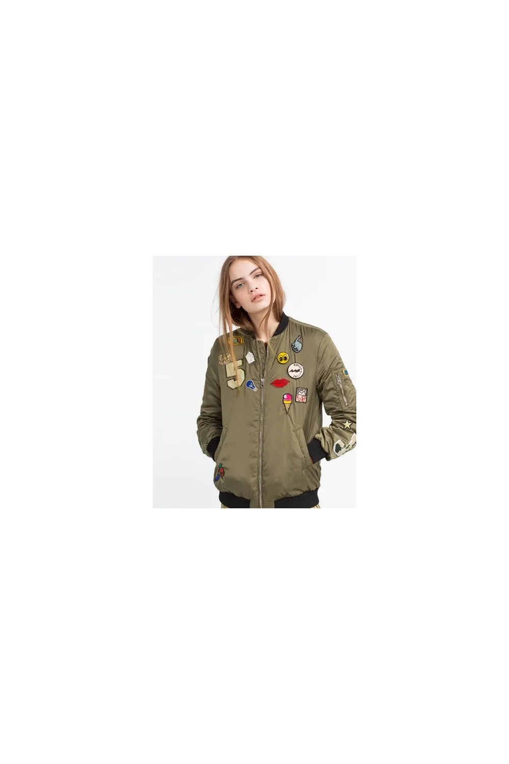 Oversized Applique Bomber Jacket