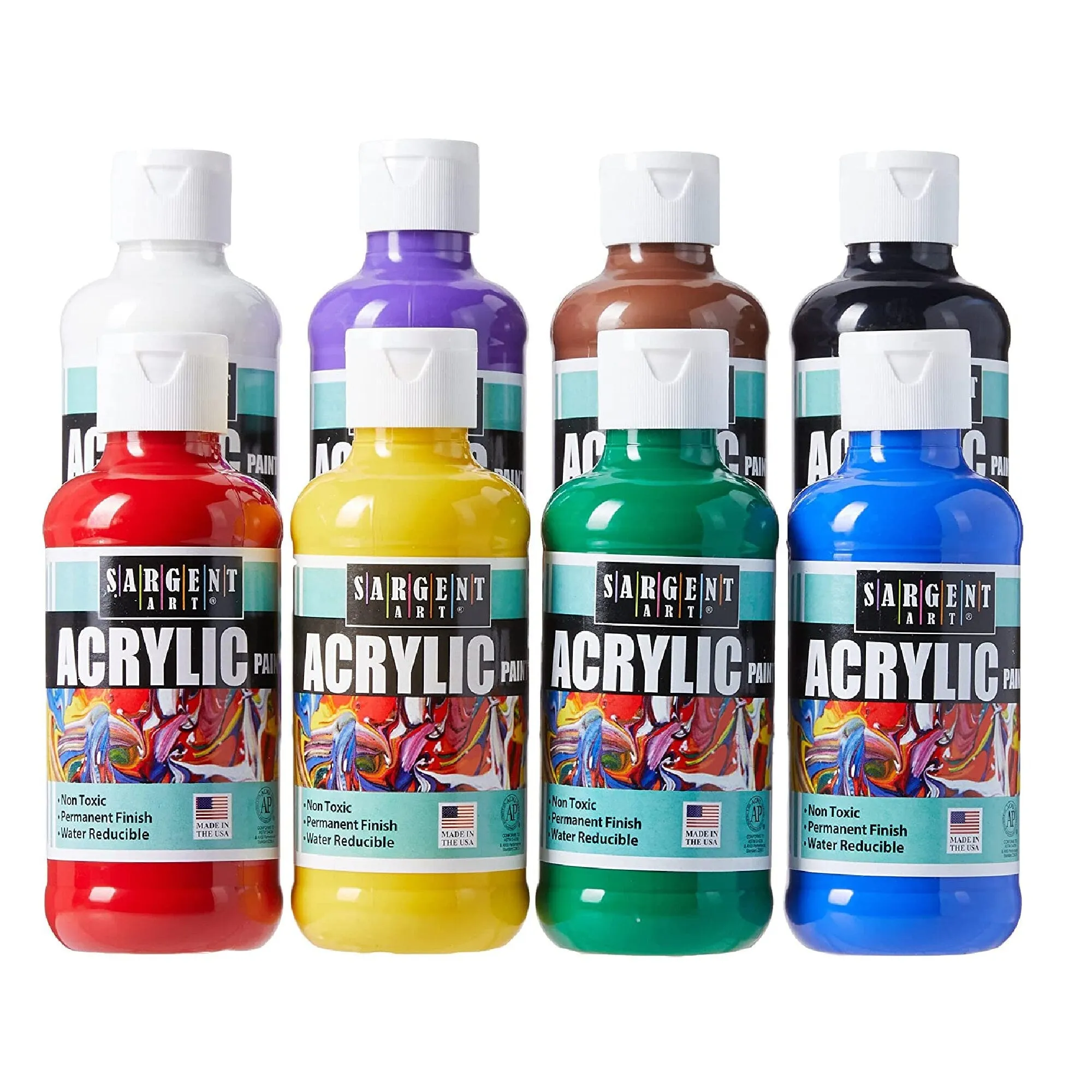 Sargent Art Acrylic Paint Set of 8 Assorted colors | 8 fl oz | 64 Fl Oz total