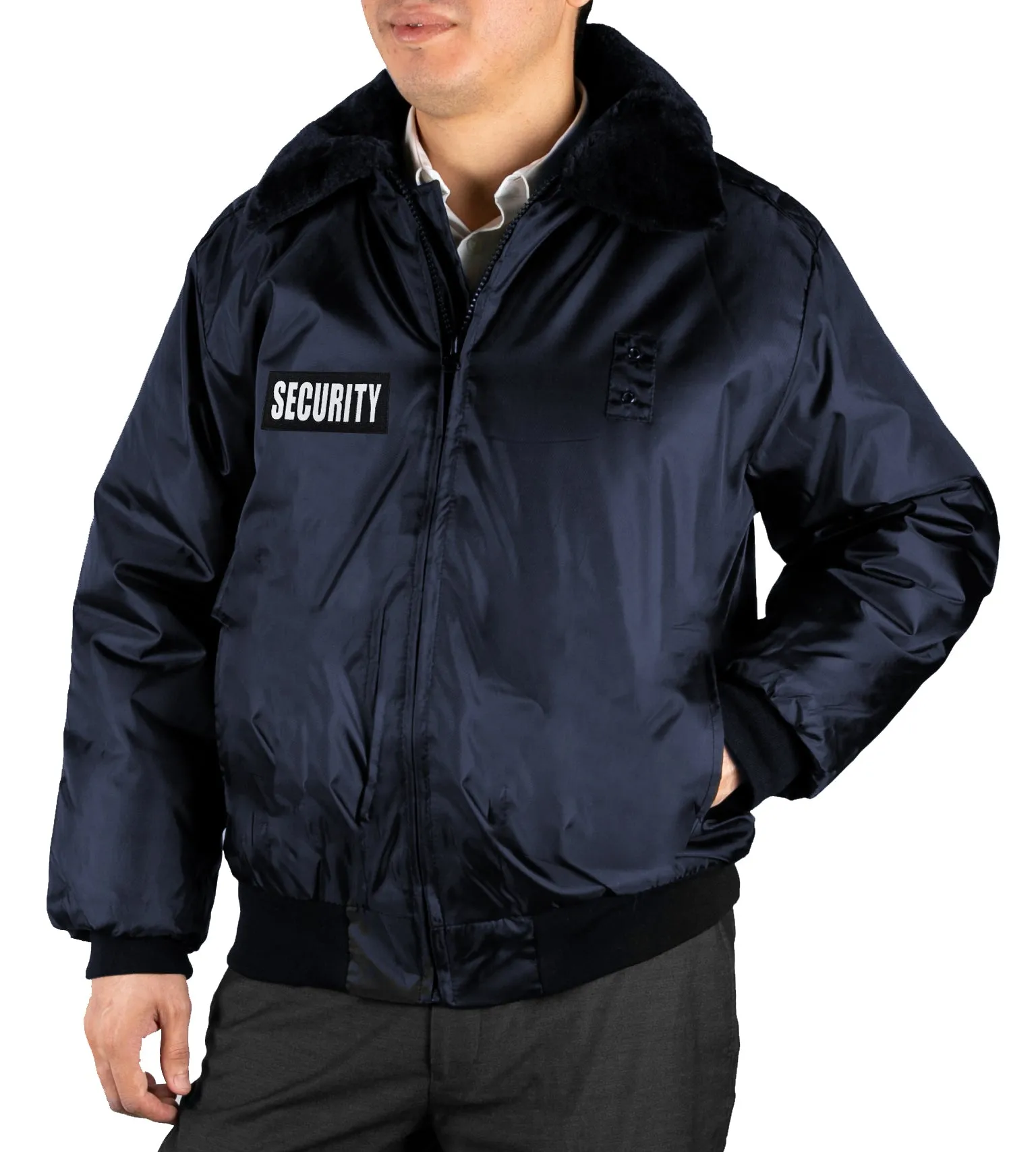 Security Bomber Jacket with Reflective Identifier