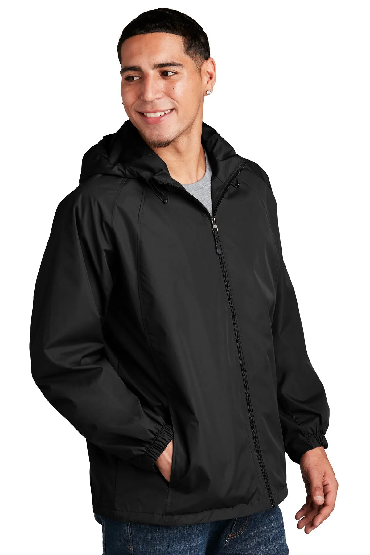 Sport-Tek Custom Hooded Raglan Jackets, Black