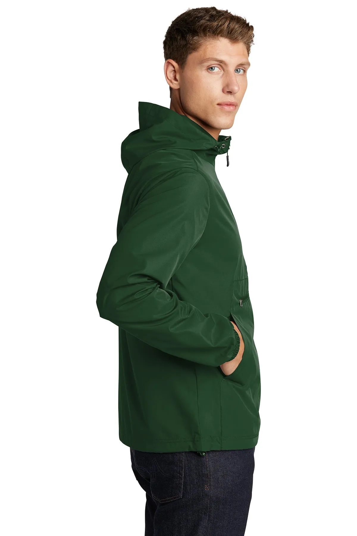 Sport-Tek Packable Custom Anorak Jackets, Forest Green