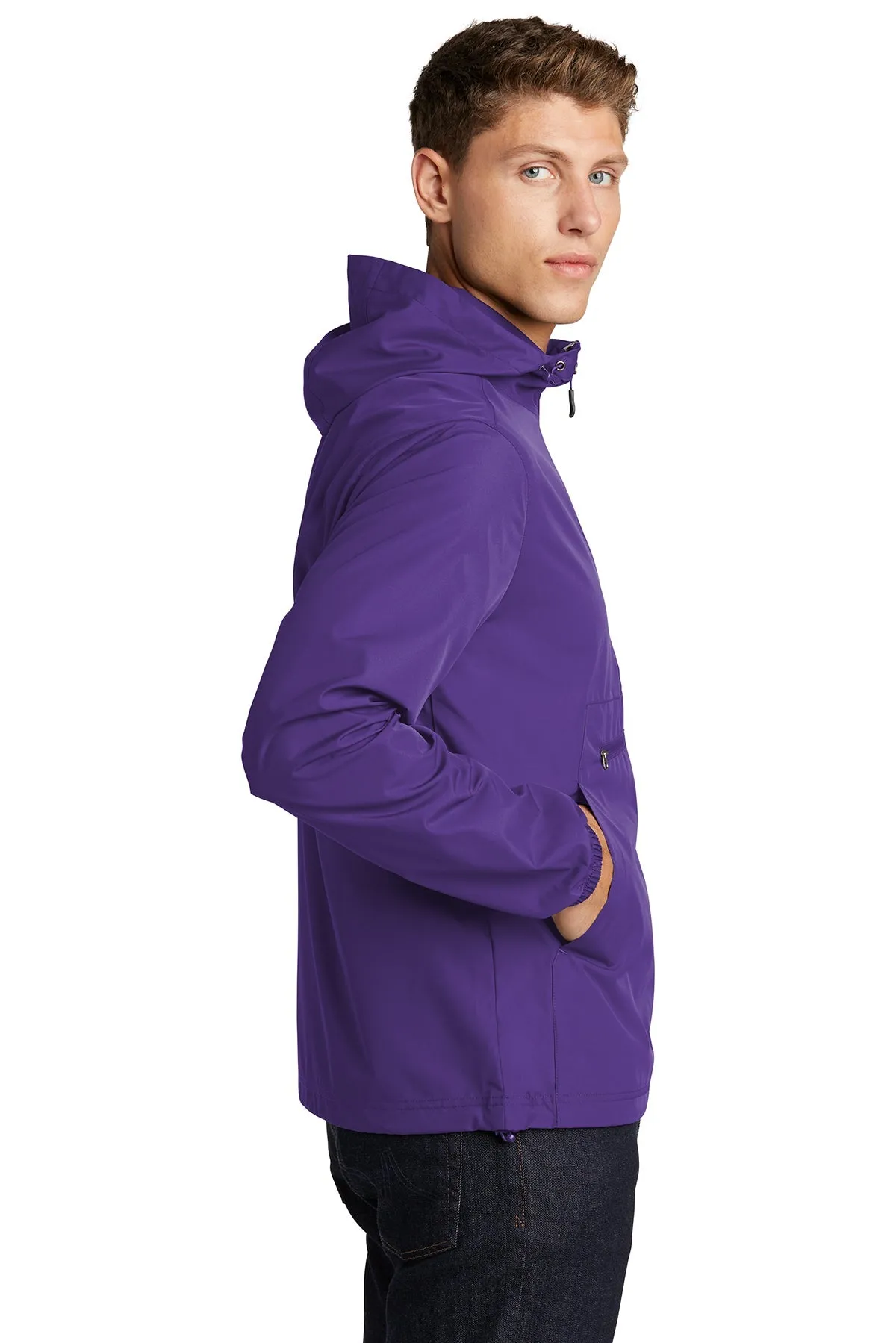 Sport-Tek Packable Custom Anorak Jackets, Purple